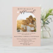 Boho Blush Pink Offizielle Adoption Feierlichkeite Einladung (Stehend Vorderseite)