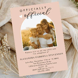 Boho Blush Pink Offizieller Adoptionstag Feier Einladung