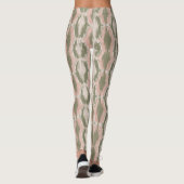 Boho Blush Pink Olive Ikat-Muster Leggings (Rückseite)