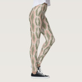 Boho Blush Pink Olive Ikat-Muster Leggings (Rechts)
