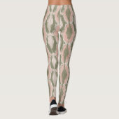 Boho Blush Pink Olive Ikat-Muster Leggings (Rückseite)