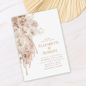 Boho Blush Pink Orchid Peonies Wedding Einladung