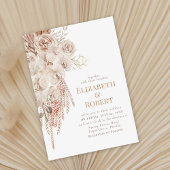 Boho Blush Pink Orchid Peonies Wedding Einladung