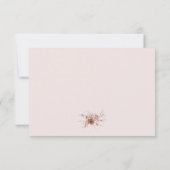 Boho Blush Pink Pampas Grass Floral Hochzeit RSVP Karte (Rückseite)