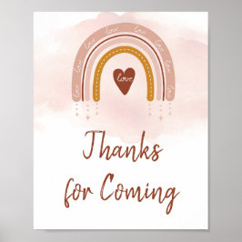 Boho Blush Pink Rainbow Danke für das kommende Zei Poster