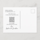 Boho Blush Pink Rose Elegantes Foliage Save the Da Ankündigungspostkarte (Rückseite)