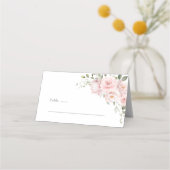 Boho Blush Pink Rose Floral Wedding Place Card Platzkarte (Vorderseite)