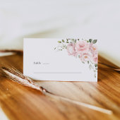 Boho Blush Pink Rose Floral Wedding Place Card Platzkarte