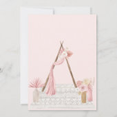 Boho Blush Pink Rose Pampass Grass Brautparty Einladung (Rückseite)