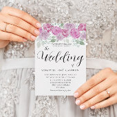 Boho Blush Pink Roses & Calligraphy Wedding Einladung