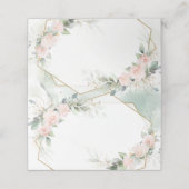 Boho blush pink roses flowers wedding place card platzkarte (Außenseite Aufgefaltet)