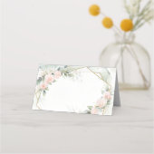 Boho blush pink roses flowers wedding place card platzkarte (Rückseite)