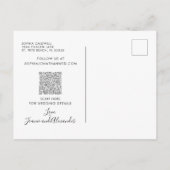 Boho Blush Pink Roses Save the Date Palm Ankündigungspostkarte (Rückseite)