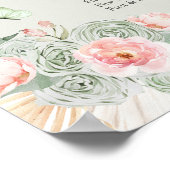 Boho Blush Pink Sage Green 15 Años Seating Chart Poster (Ecke)