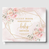 Boho blush Pink Salbei Blütengold Glitzer Gast boa Gästebuch (Vorderseite)