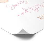 Boho Blush Pink Sweet Leckereien Babyduschzeichen Poster (Ecke)