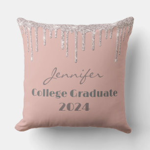 Boho Blush Pink Uni Graduate Throw Kissen