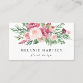Boho Blush & Pink Wasserfarben Visitenkarte (Vorderseite)