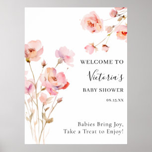 BOHO BLUSH PINK WATERCOLOR BLUMBABY IM BLOOM POSTER