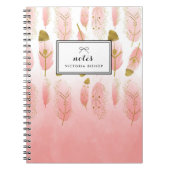 Boho Blush Pink Watercolor Feathers Notizblock (Vorderseite)