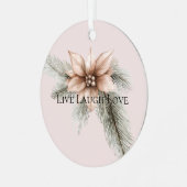 Boho Blush Pink Weihnachten Weihnachtsbaum Ornament Aus Metall (Vorderseite links)