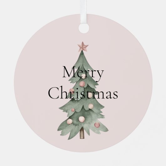 Boho Blush Pink Weihnachten Weihnachtsbaum Ornament Aus Metall (Rückseite)