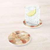 Boho Blush Pink Weihnachtsfloral Getränkeuntersetzer (Seite)