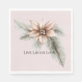 Boho Blush Pink Weihnachtsfloral Serviette (Vorderseite)