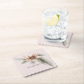 Boho Blush Pink Weihnachtsfloral Untersetzer (Vor Ort)