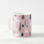 Boho Blush Pink Winter Woodland Weihnachten Kaffeetasse (Vorderseite Links)