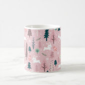 Boho Blush Pink Winter Woodland Weihnachten Kaffeetasse (Mittel)