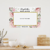 Boho-Blush-Rosa-Blumen-Fotobooth-Rahmen-Requisite Poster (Küche)
