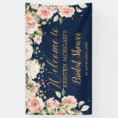 Boho blush rosa Blumengrün Brautparty Banner (Vertikal)
