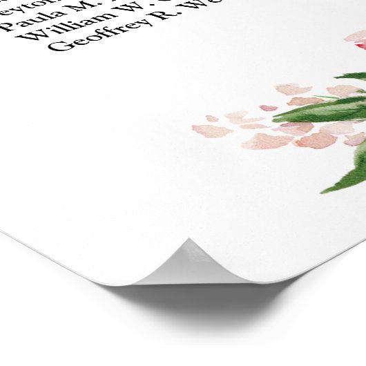 Boho blush rosa Blumenstempel Poster (Ecke)