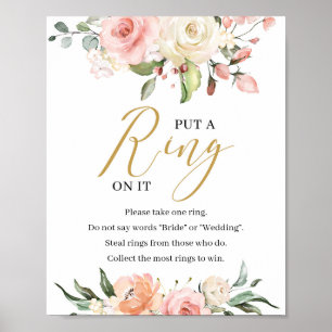 Boho Blush rosa Blüte platzierte einen Ring auf se Poster