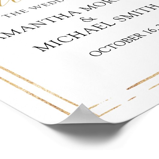 Boho blush rosa Blütengold Begrüßungszeichen Poster (Ecke)