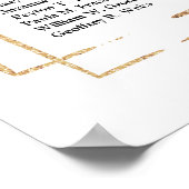 Boho blush rosa Blütengold Hochzeitstabelle Poster (Ecke)