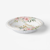 Boho Blush Rosa Blütenröschchen Eukalyptus Gold 30 Pappteller (Gewinkelt)