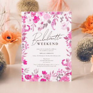 Boho blush rosa handgemalte Bachelorette Einladung