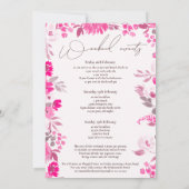 Boho blush rosa handgemalte Bachelorette Einladung (Rückseite)