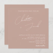Boho Blush rosa Minimalistische einfache Hochzeit Einladung (Vorne/Hinten)
