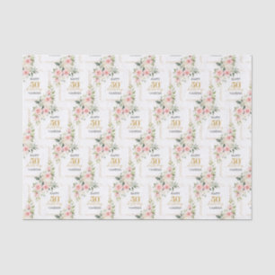 Boho blush rosa Rosen Gold Glitzer 50. Geburtstag Seidenpapier