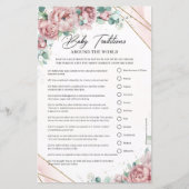 Boho blush rosa Rosen Goldrahmen Baby Traditionen (Vorderseite)