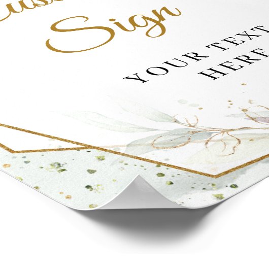 Boho Blush rosa Rosengrün Goldstempel Poster (Ecke)