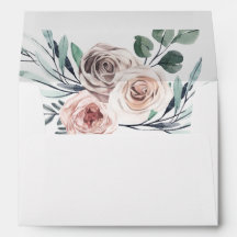 Boho Blush Rose Bloral mit Rücksendeadresse Envelo