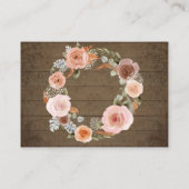 Boho Blush Rose Bücher für Babydusche Schließung B Visitenkarte (Rückseite)