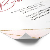 Boho blush Rose Eukalyptus gold My Water Brown Poster (Ecke)