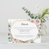 Boho Blush Rose Geometric Wedding Details Begleitkarte (Stehend Vorderseite)