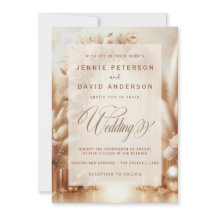 Boho Blush Rose Pampas Gold Arch Wedding