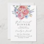 Boho Blush Rose Probe-Dinner-Einladung Einladung (Vorderseite)